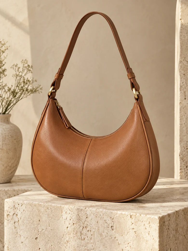 Caramel Crescent Shoulder Bag