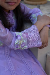 Baris (Peaceful) | Kalidar Splendor: 3-Piece Embroidered Set | Lilac Impression